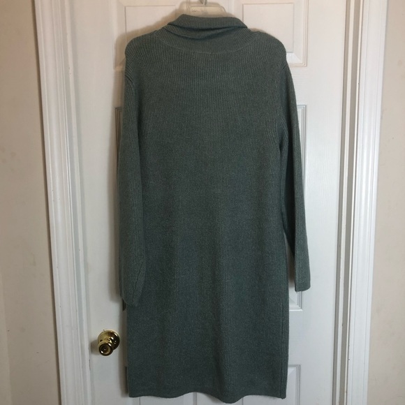 Morgan Taylor Long Sleeve Ribbed Sweater Cowl Neck Dress. Size Large - Picture 7 of 7